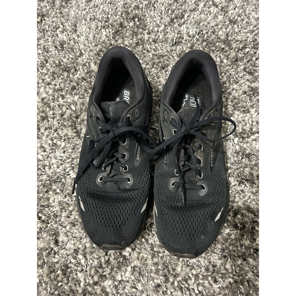 Brooks Ghost 12 Shoes Mens 9 All Black Training Active Comfort - Picture 2 of 7